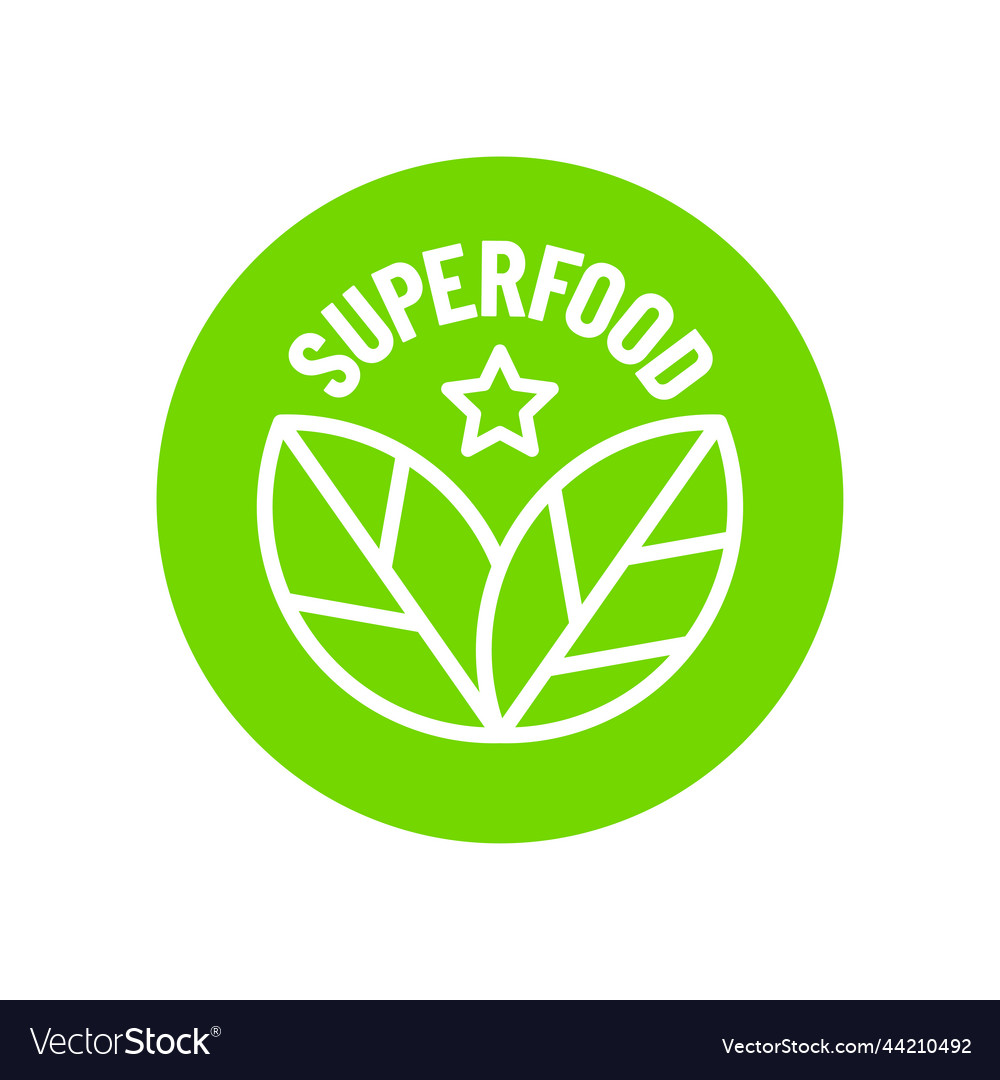 Superfood icon stamp badge Royalty Free Vector Image