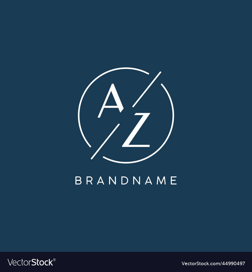 Initial letter az logo monogram with circle line Vector Image