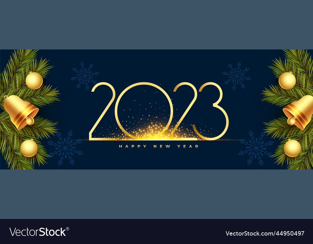 New year eve 2023 wishes banner with christmas Vector Image