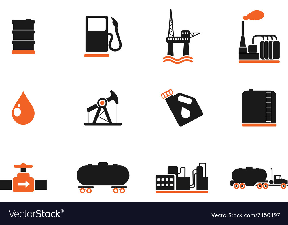 Oil and petrol industry objects icons Royalty Free Vector