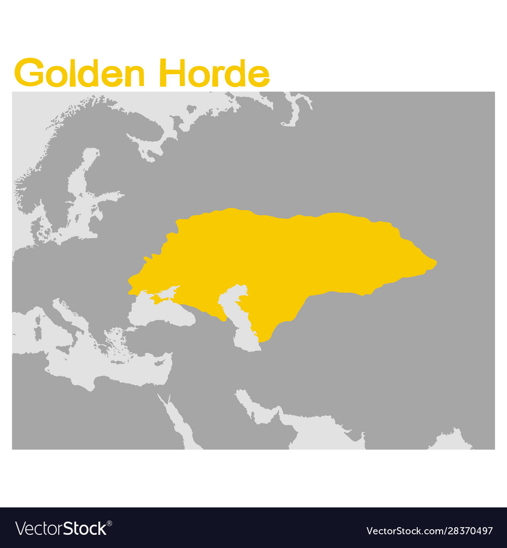 With map golden horde Royalty Free Vector Image