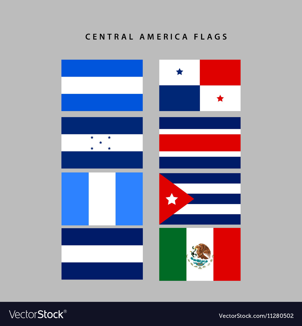 Central america flags Royalty Free Vector Image