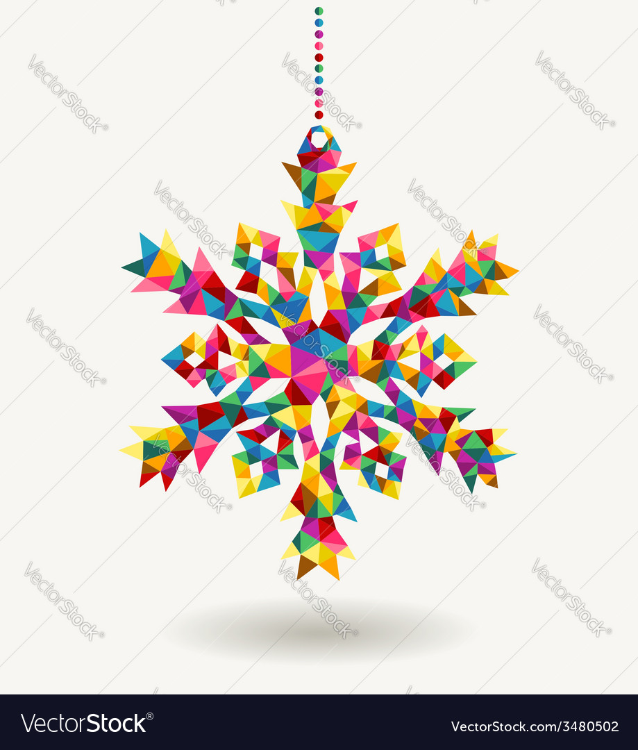 Christmas holidays triangle snowflake Royalty Free Vector