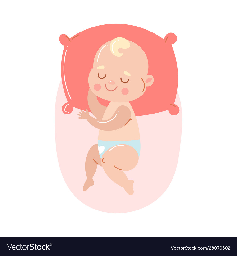 Cute happy bain white underpants sleeping on a Vector Image