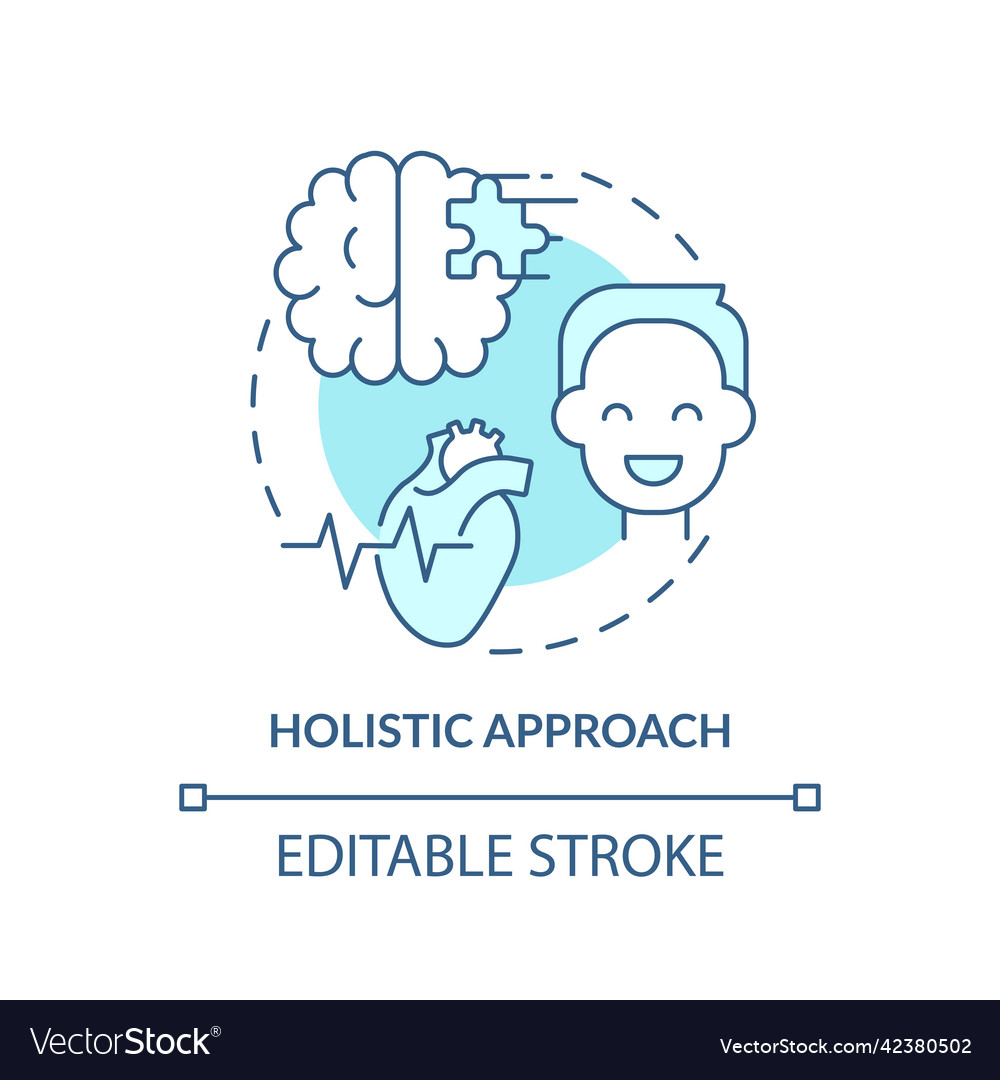 Holistic approach turquoise concept icon Vector Image