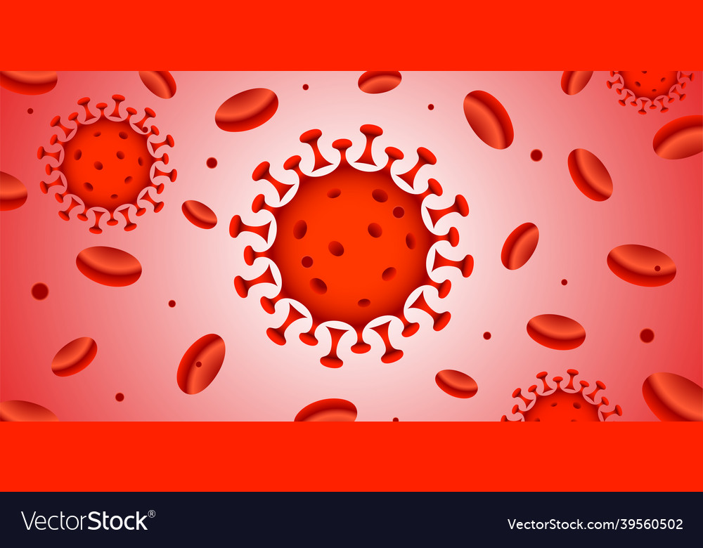 Virus in the blood cells Royalty Free Vector Image