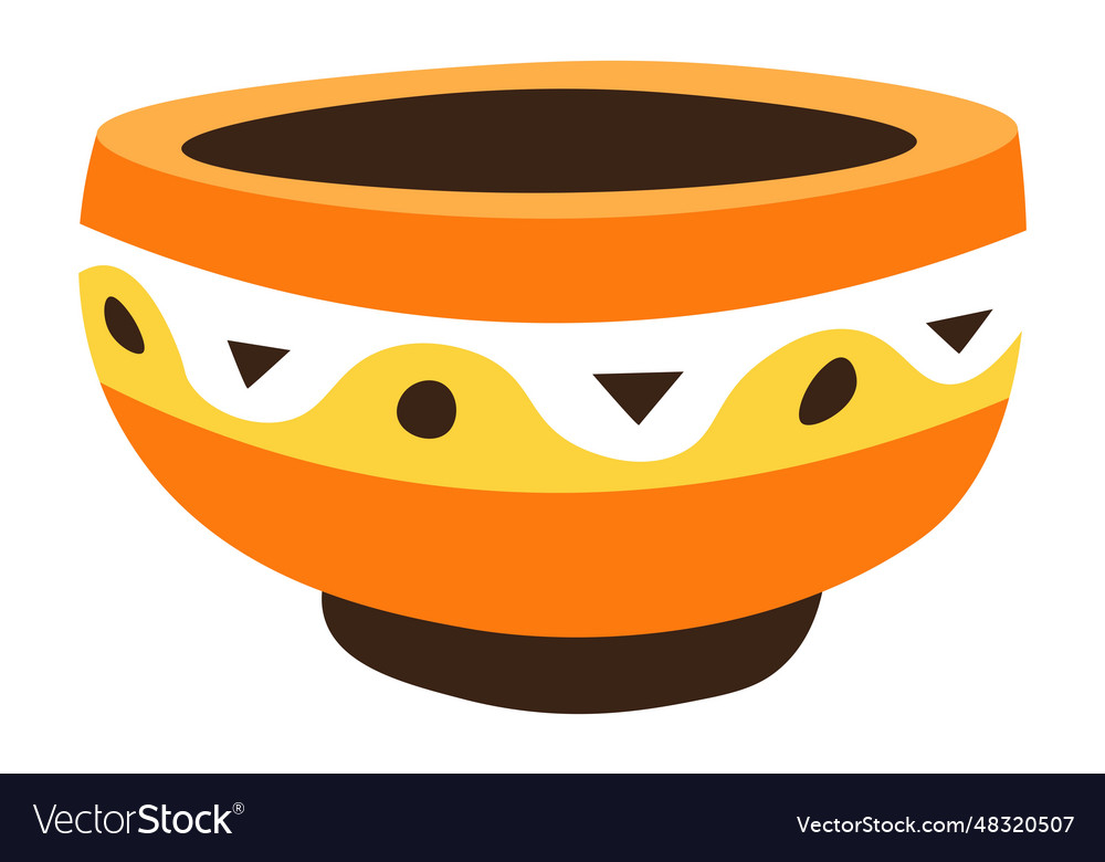 Bowl With Ancient Ornament Pottery From Clay Vector Image