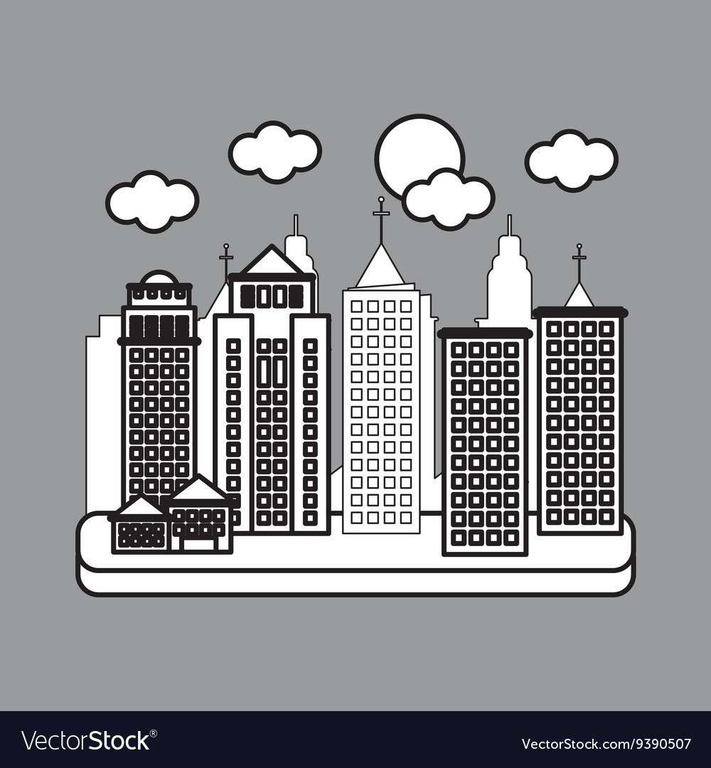 City design building icon isolated Royalty Free Vector Image