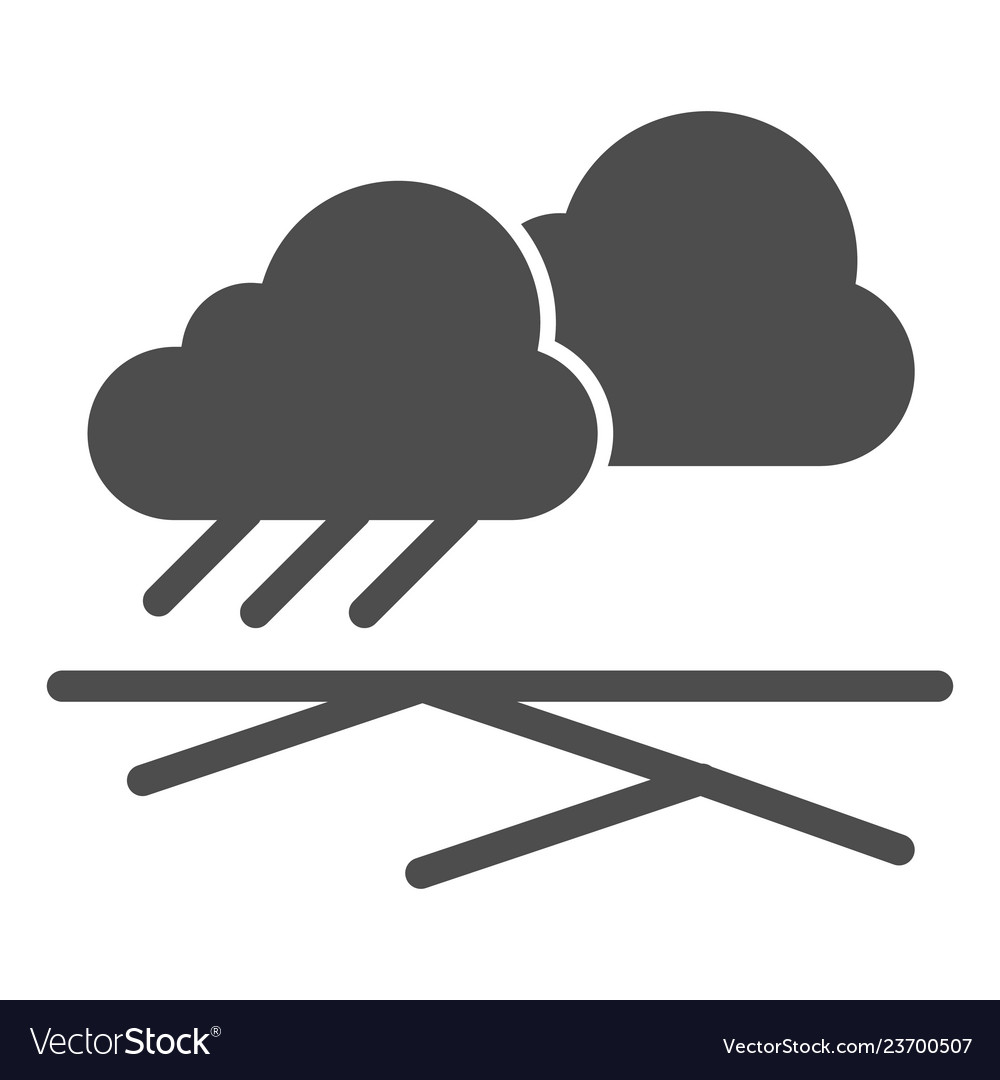 Cloud Of Rain And Field Solid Icon Rain Under Vector Image