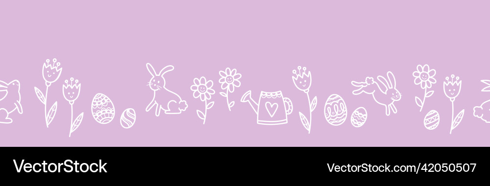 Cute hand drawn easter seamless pattern Royalty Free Vector