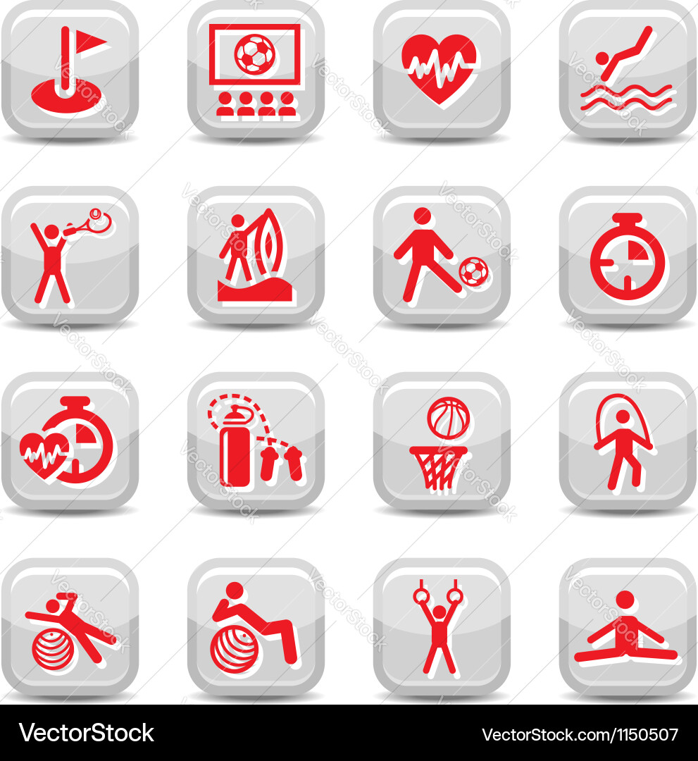 Fitness icons set Royalty Free Vector Image - VectorStock