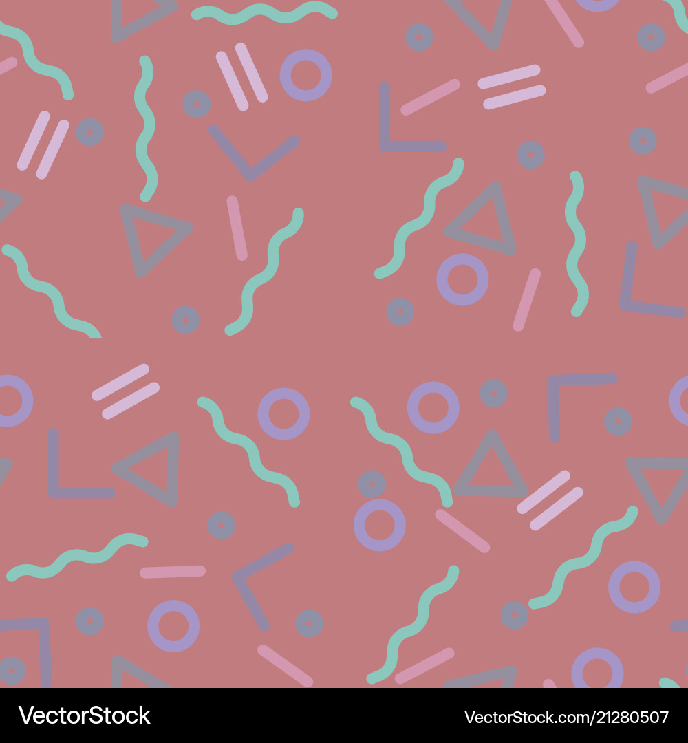 Pink seamless pattern with geometric elements Vector Image