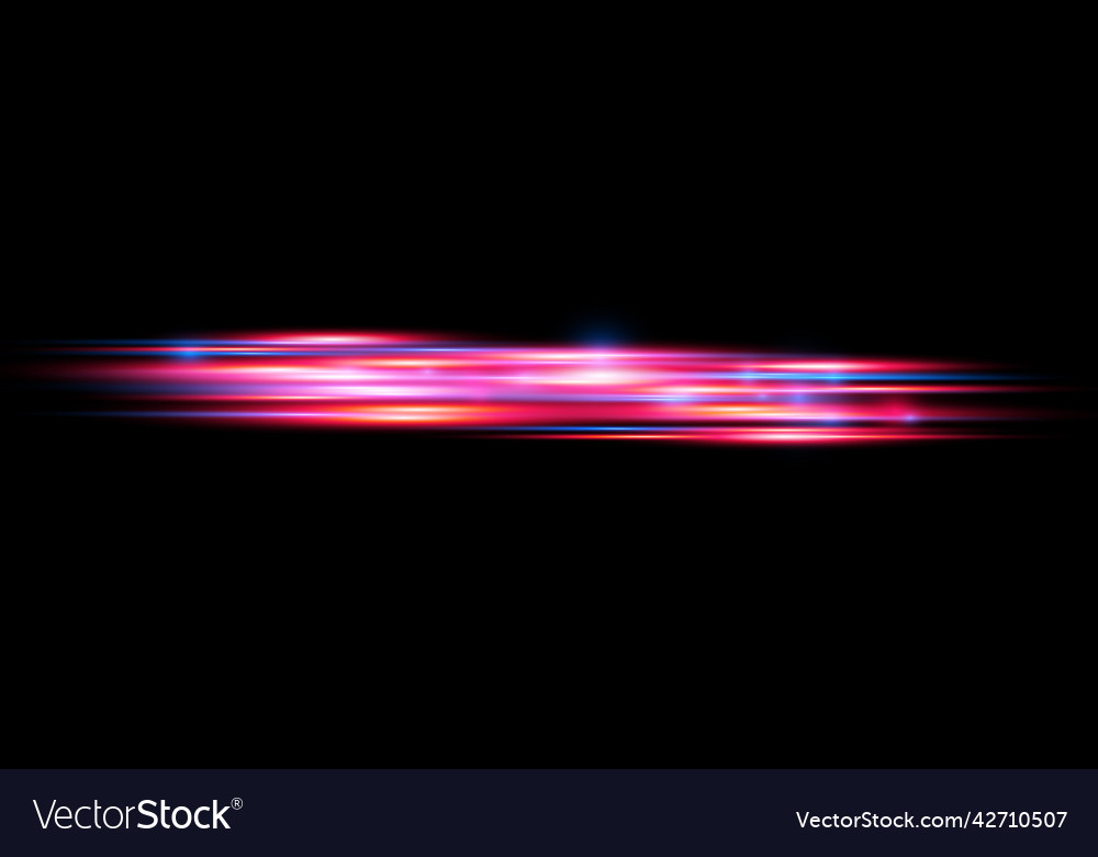 Red blue motion police line horizontal light rays Vector Image