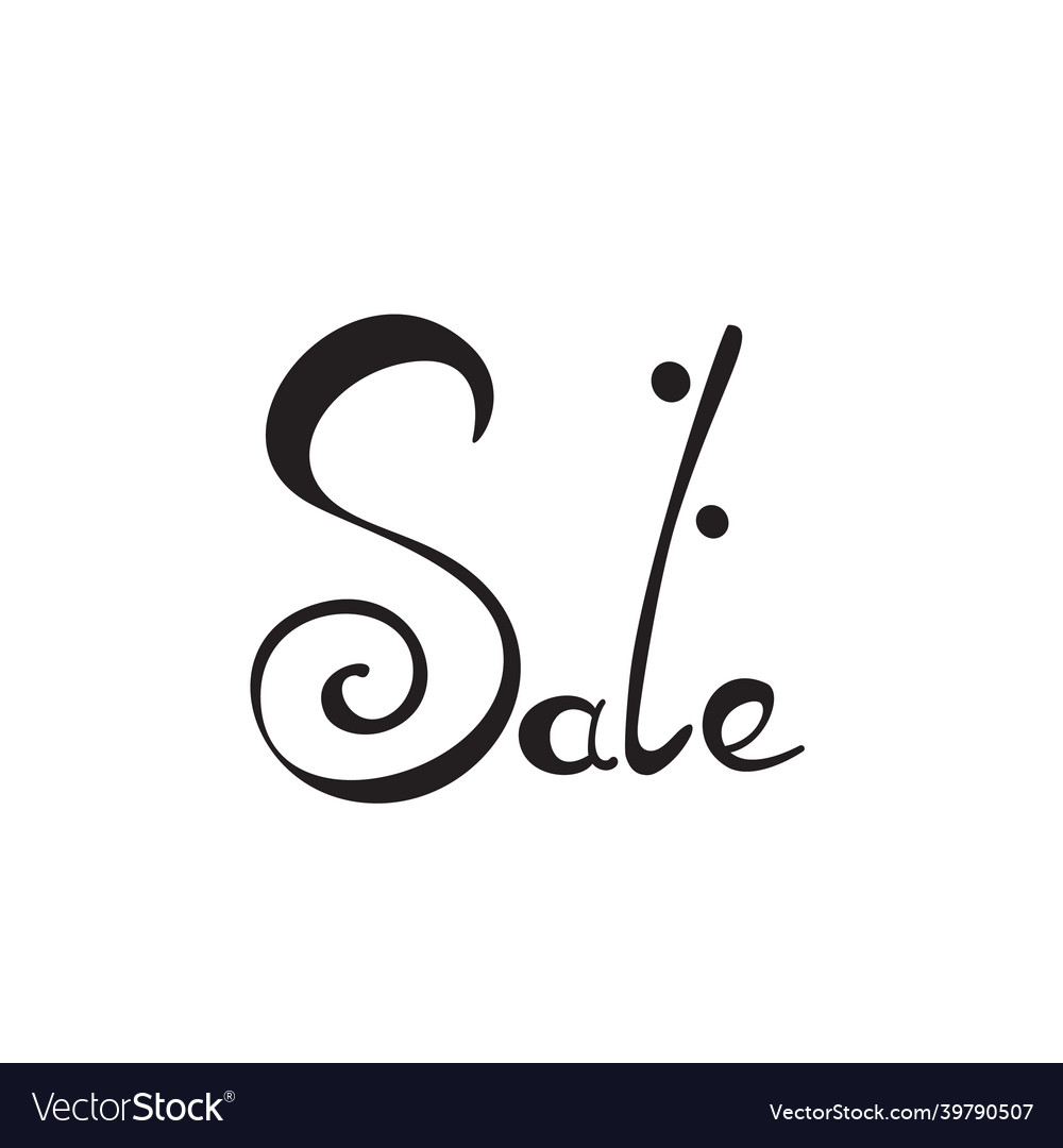 Sale word hand drawn sales lettering print