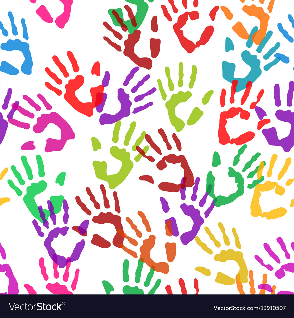 Seamless texture handprints Royalty Free Vector Image