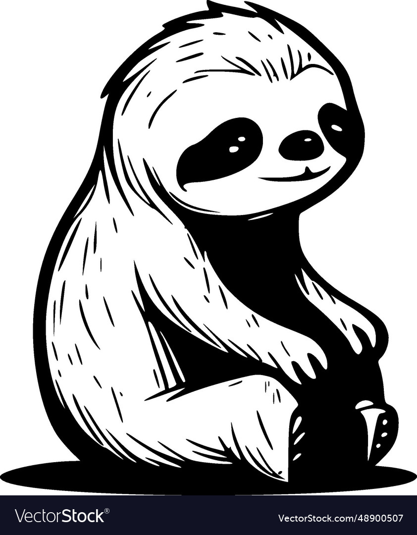 Sloth - minimalist and simple silhouette Vector Image