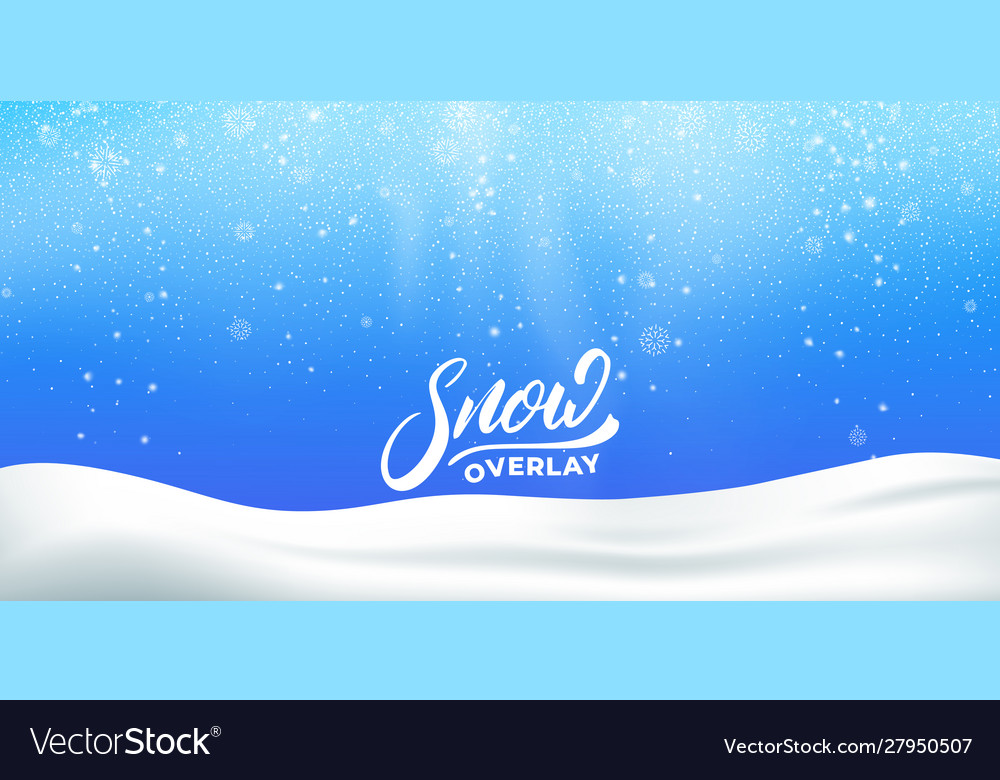 Snow realistic overlay background winter Vector Image