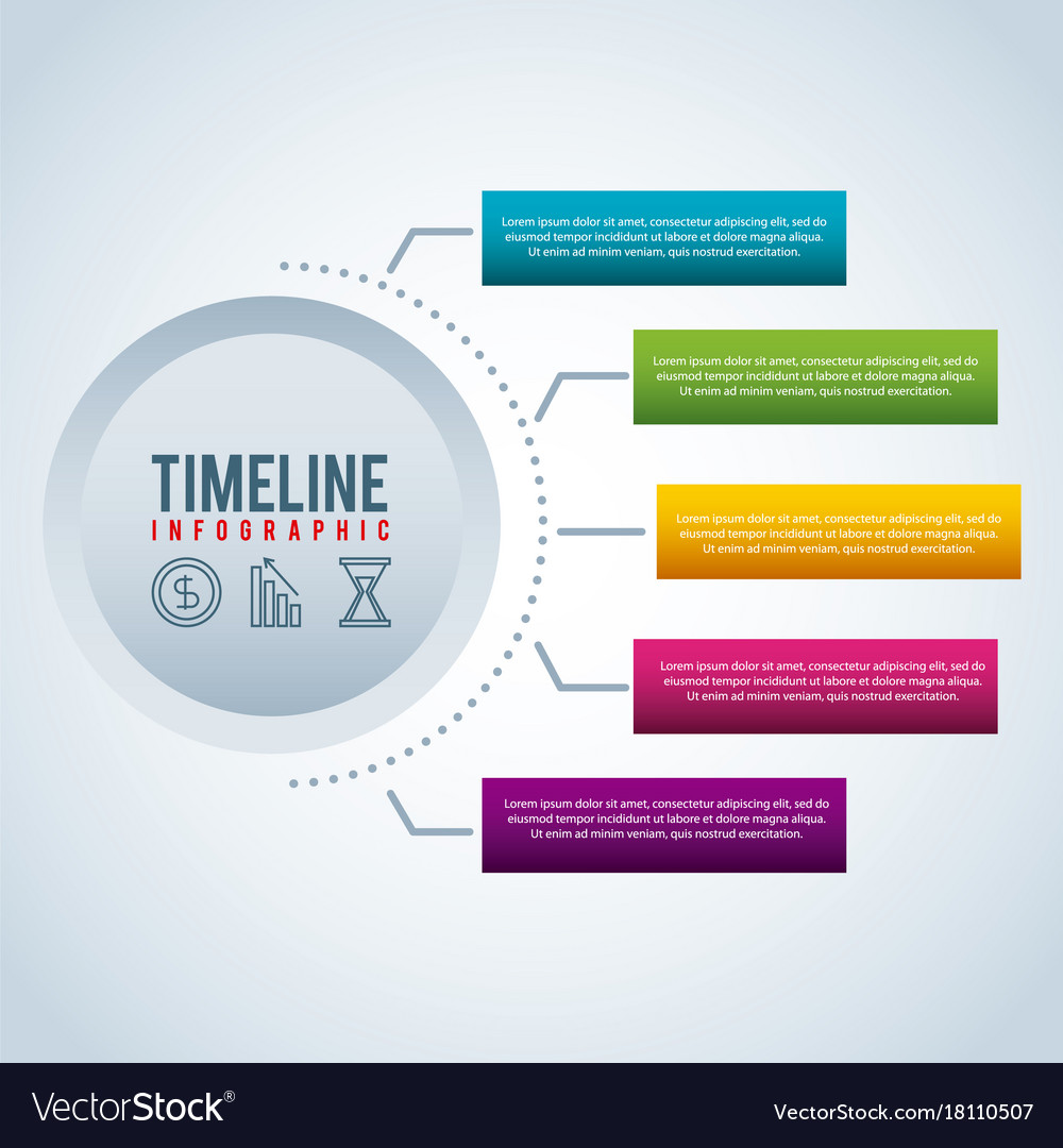 Timeline infographic bar graph business