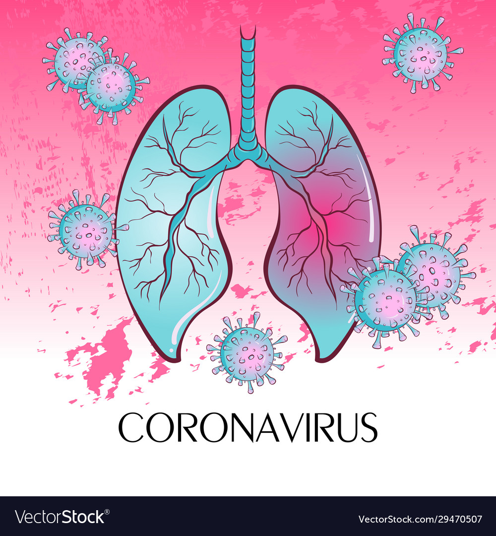 Virus enters human lungs Royalty Free Vector Image