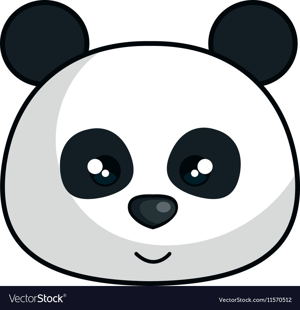 Cute panda kawaii style Royalty Free Vector Image