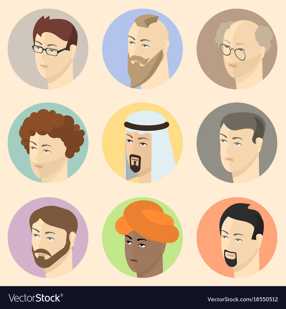 Isometric people heads Royalty Free Vector Image