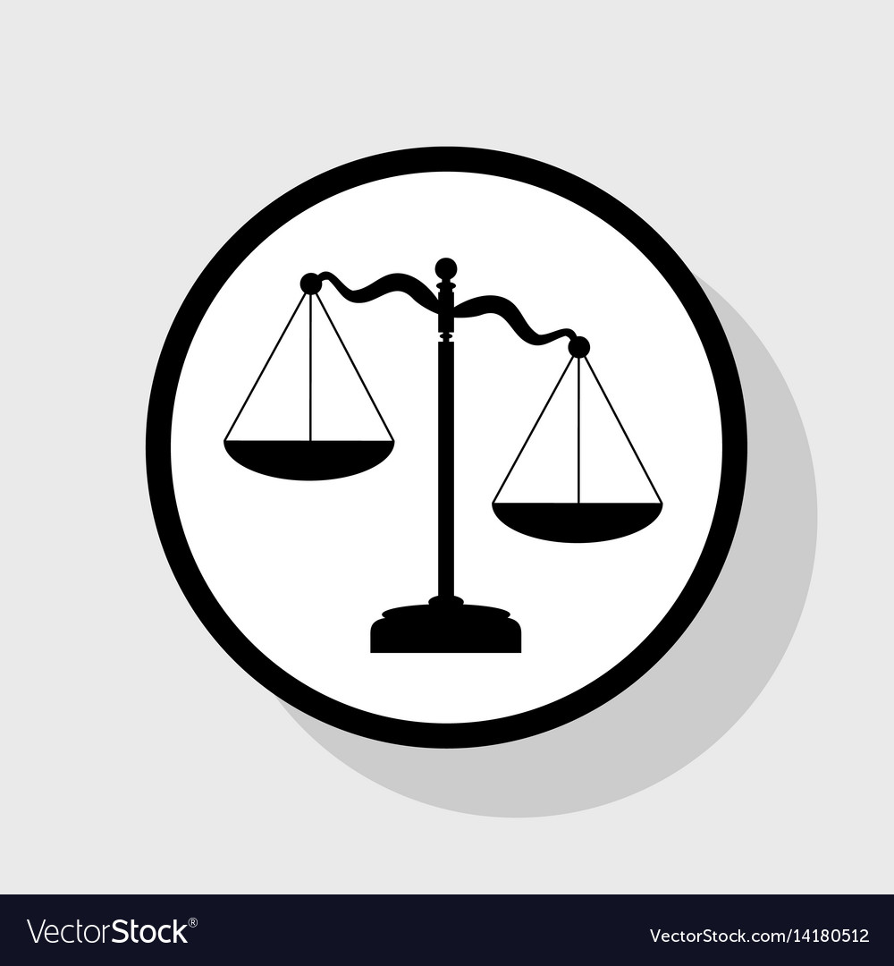 Scales of justice sign flat black icon Royalty Free Vector