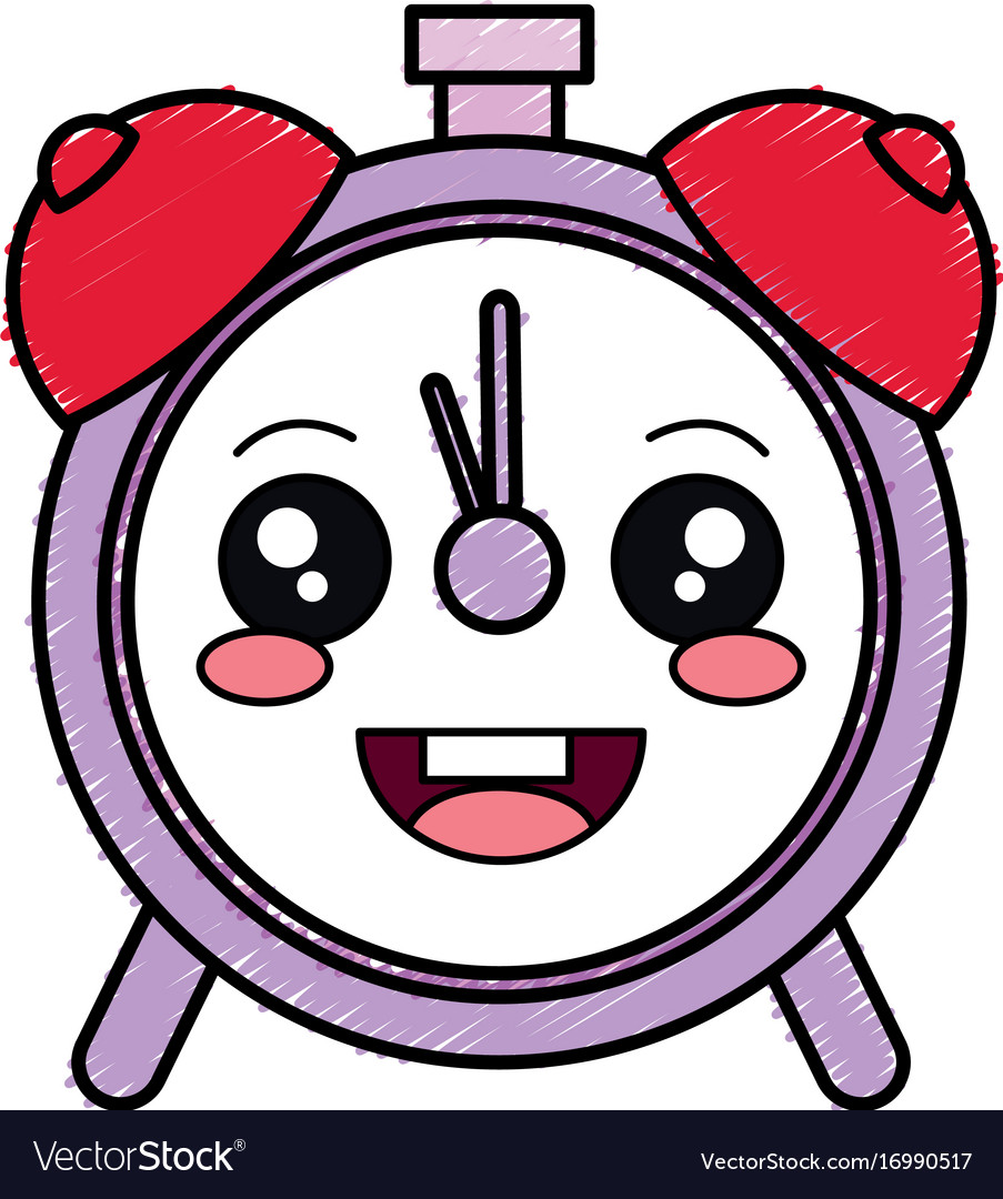 Alarm Clock Kawaii Character Royalty Free Vector Image