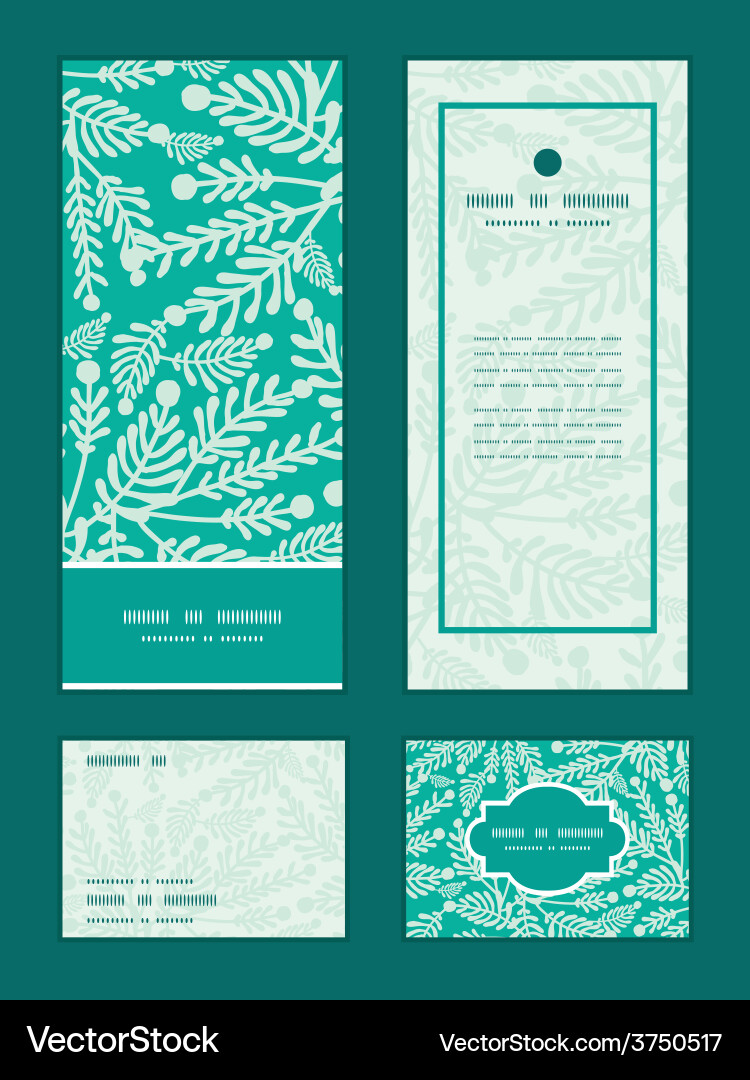 Emerald green plants vertical frame pattern Vector Image