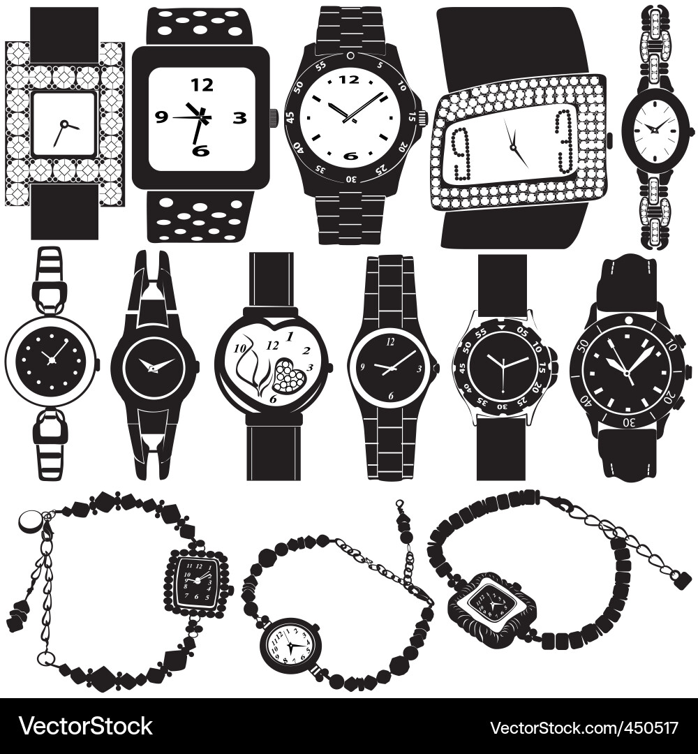 Fashion watch Royalty Free Vector Image VectorStock