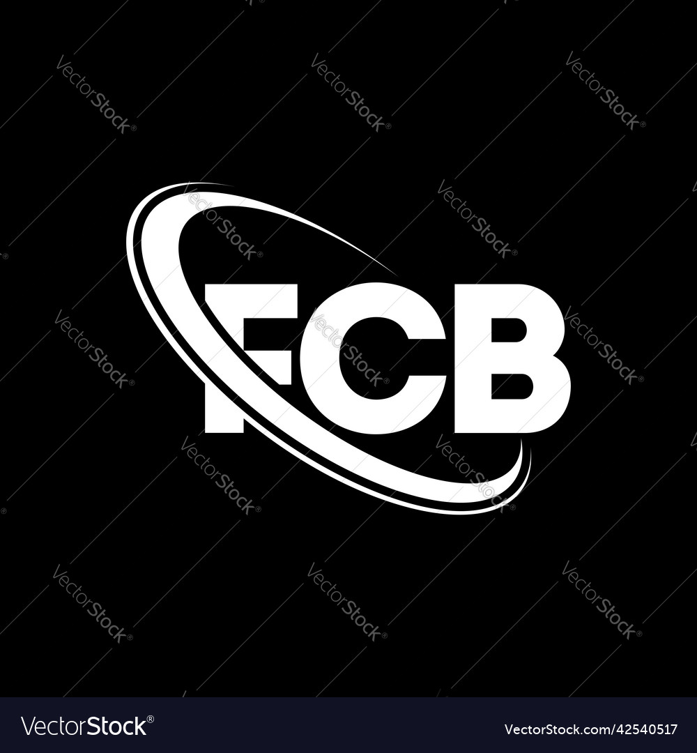 Fcb logo letter design Royalty Free Vector Image