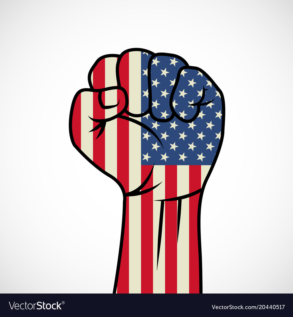 Fist with the flag Royalty Free Vector Image - VectorStock