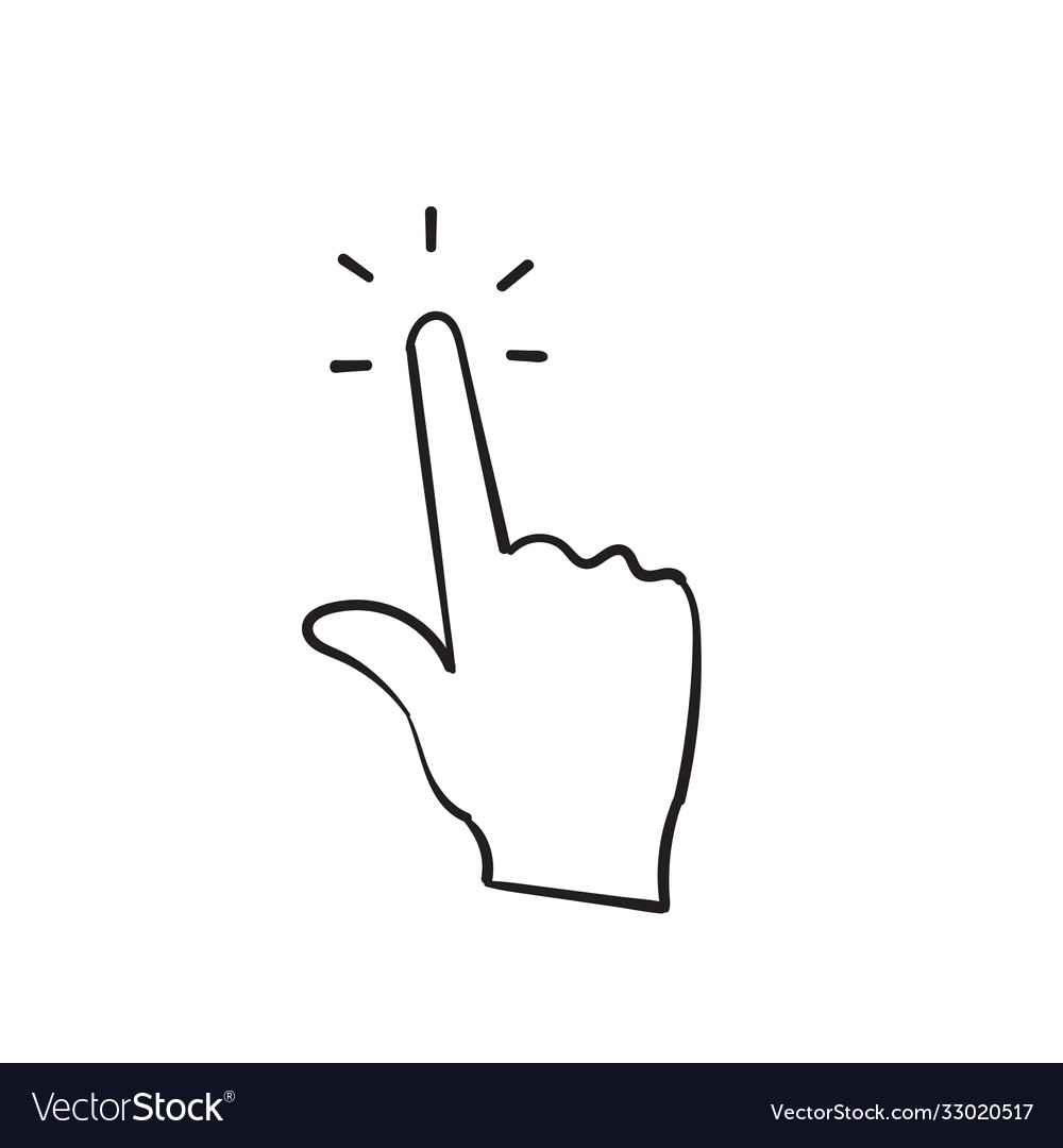 Hand drawn doodle click icon isolated