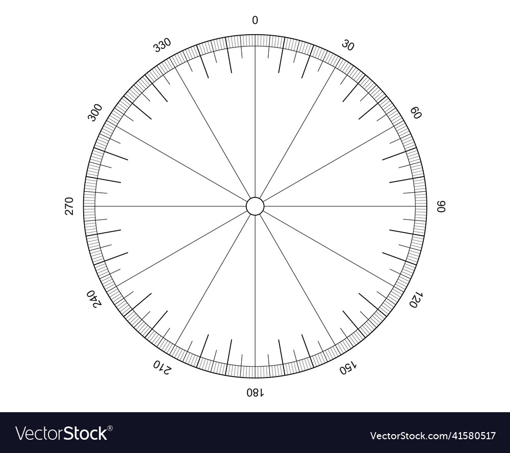 Measuring circle with degrees marked template