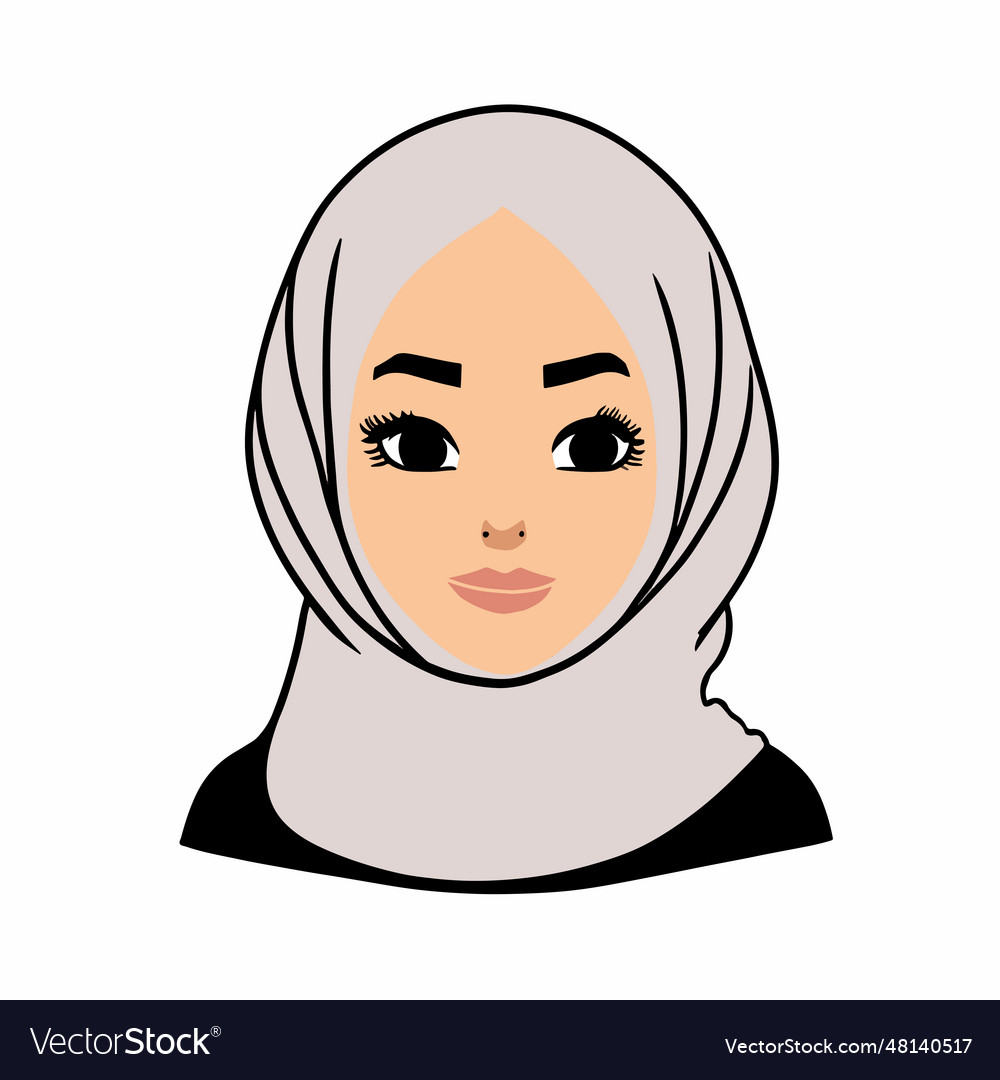 Muslim woman in hijab on white background Vector Image