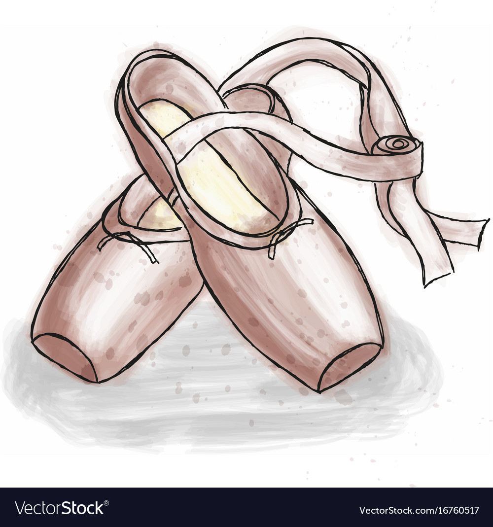 Pink ballerina shoes ballet pointe shoes Vector Image