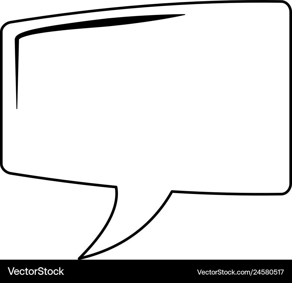Speech bubble isolated in black and white Vector Image