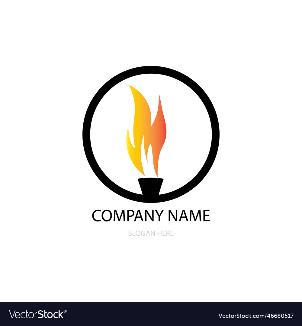 Torch and fire logo Royalty Free Vector Image - VectorStock