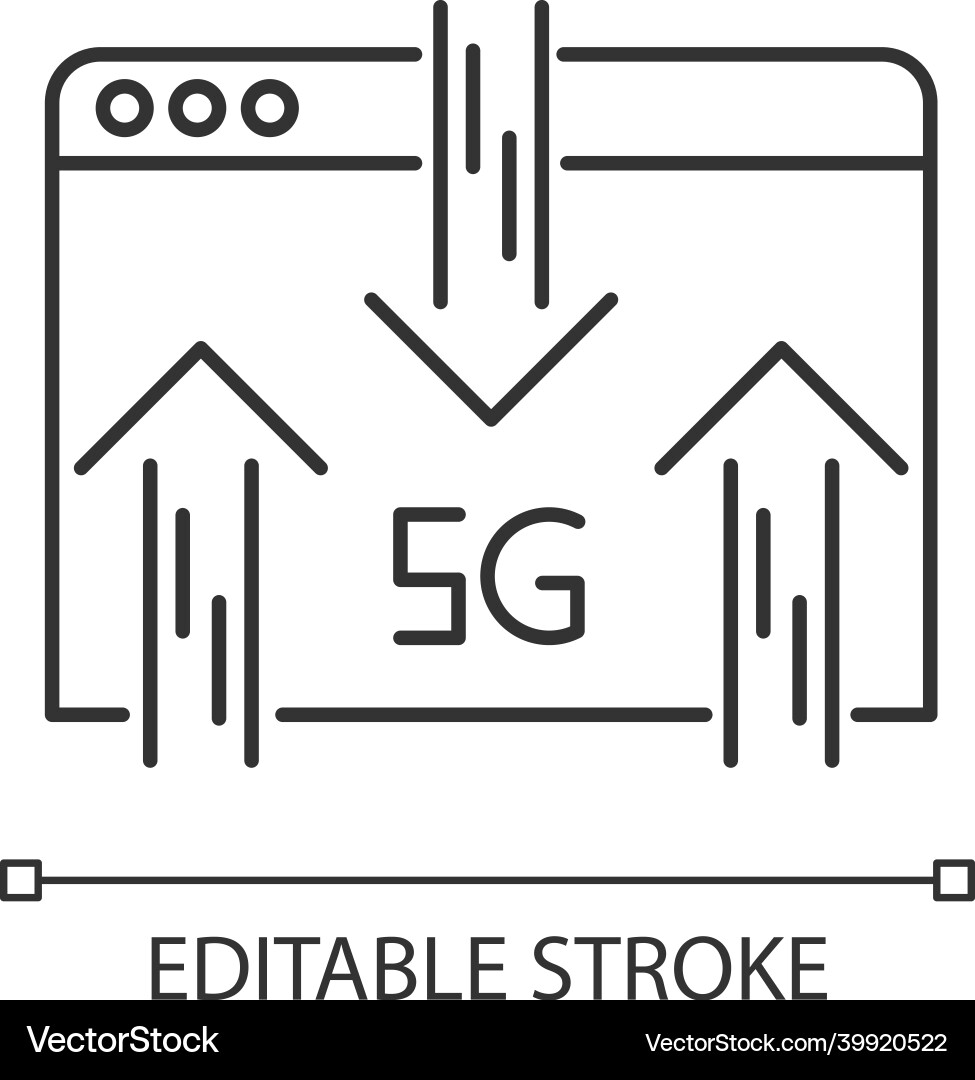 5g web browser pixel perfect linear icon internet Vector Image