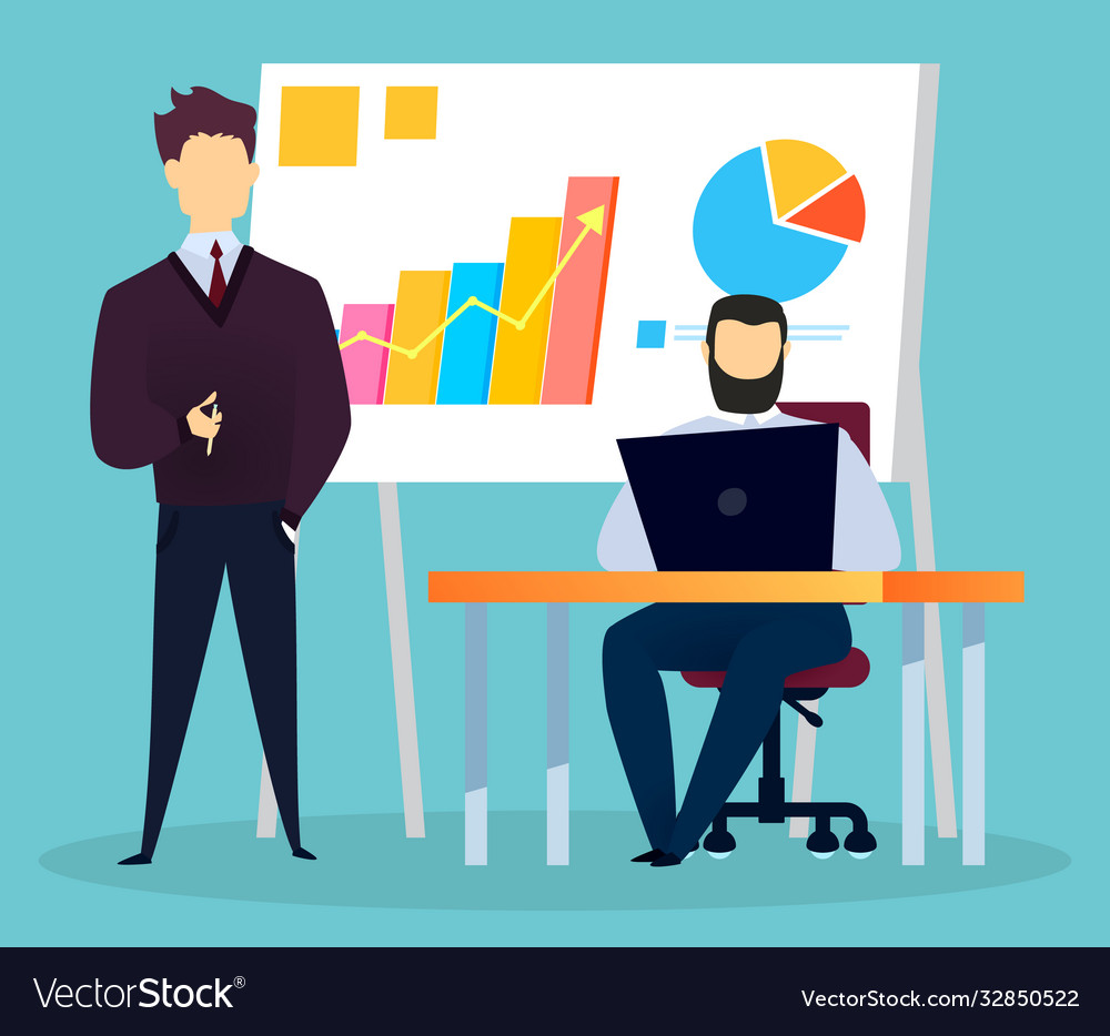 Business meeting conference and finance graphics Vector Image