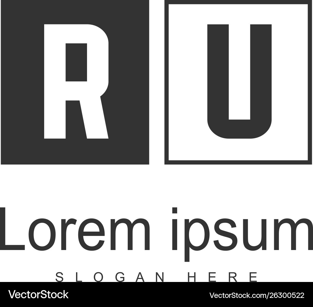 Initials Ru Logo Initial ru logo template with modern frame Vector Image