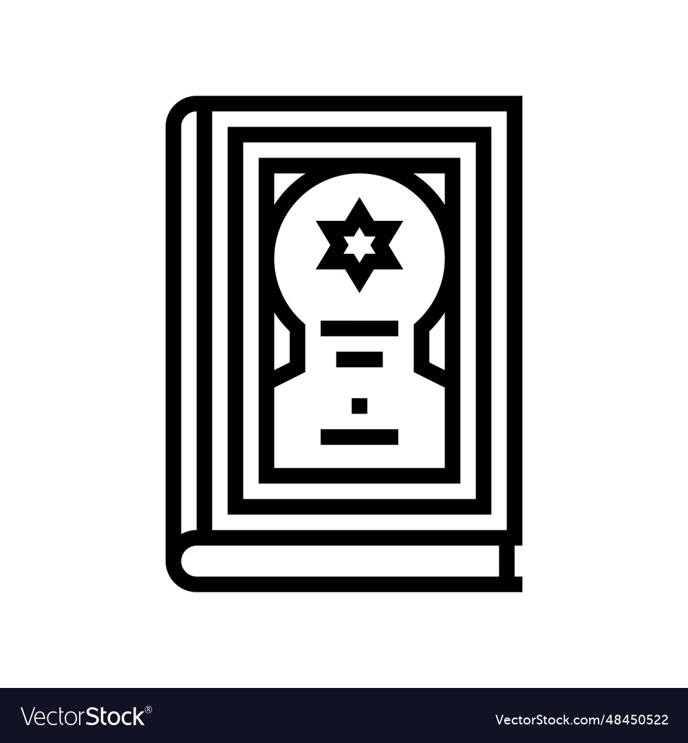 Jewish prayer book siddur line icon Royalty Free Vector