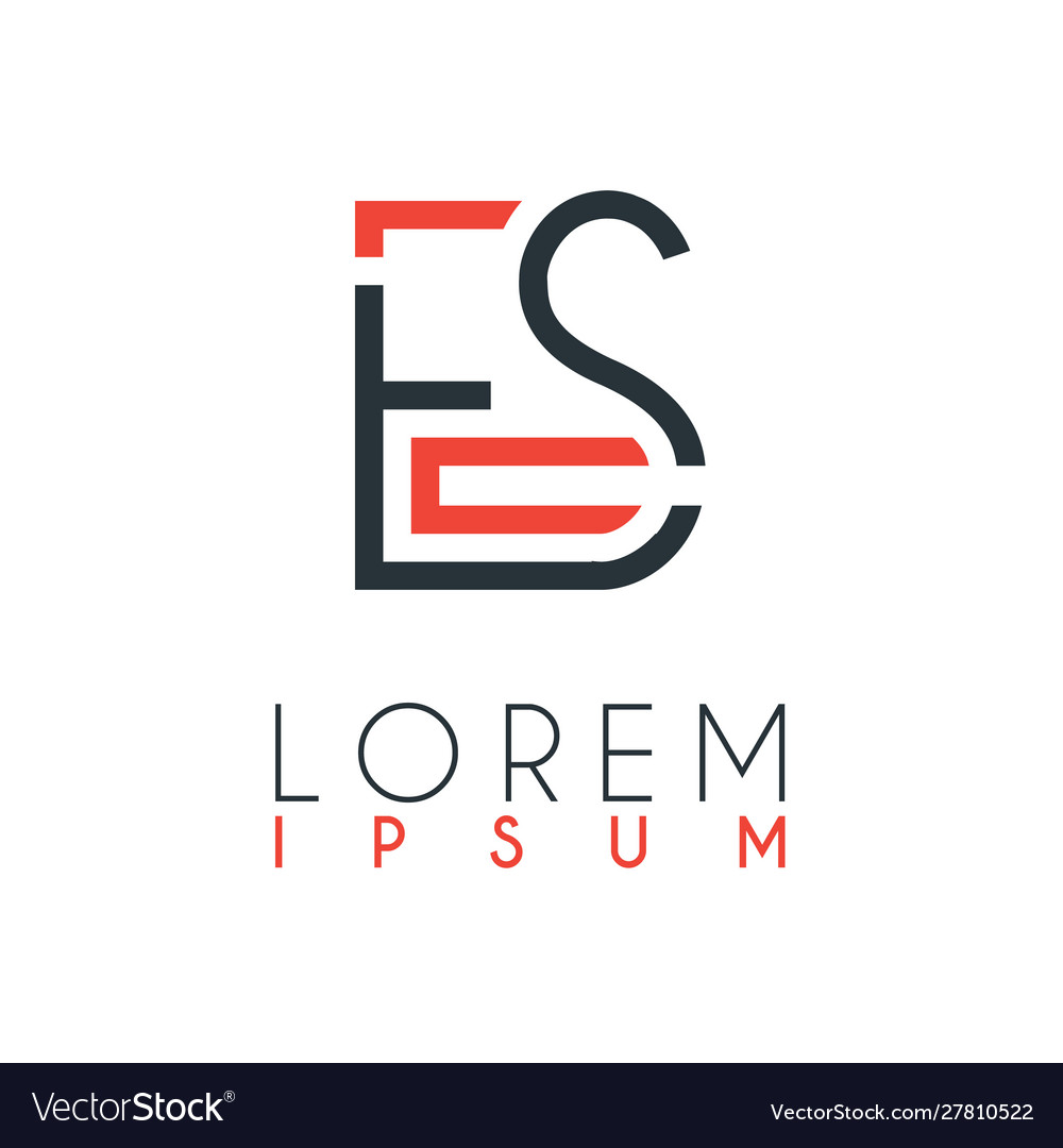 Logo between letter e and s or es Royalty Free Vector Image