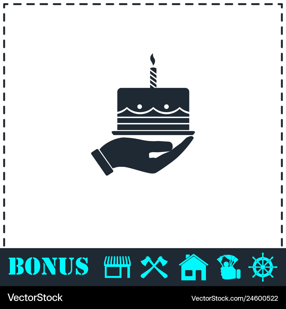 Pie icon flat Royalty Free Vector Image - VectorStock