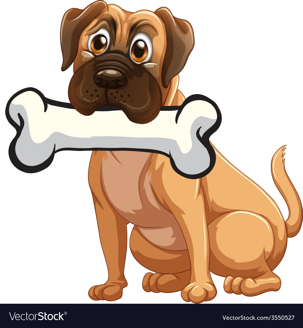 a-dog-with-bone-royalty-free-vector-image-vectorstock