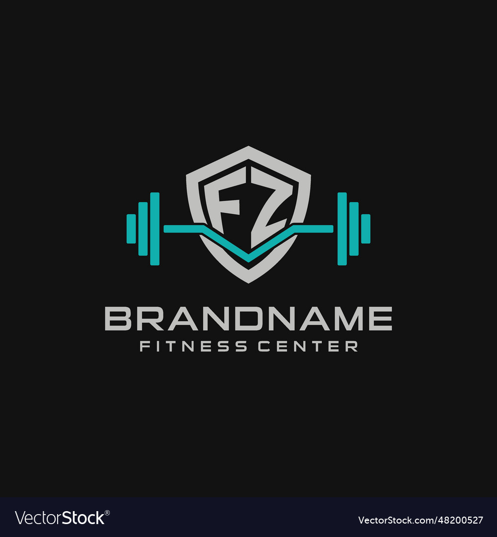 Creative letter fz logo design for gym or fitness Vector Image