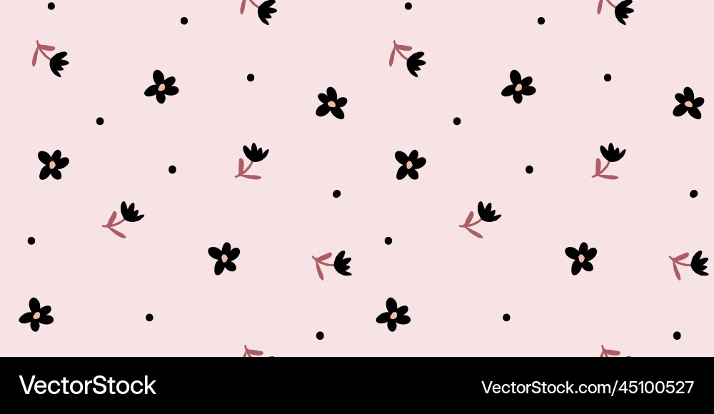 Ditsy Simple Pattern Ditsy pattern simple black and white Royalty Free Vector