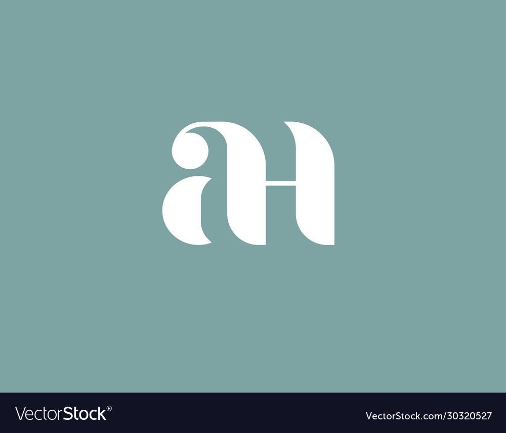 Simple abstract logo two letters a and h for your Vector Image