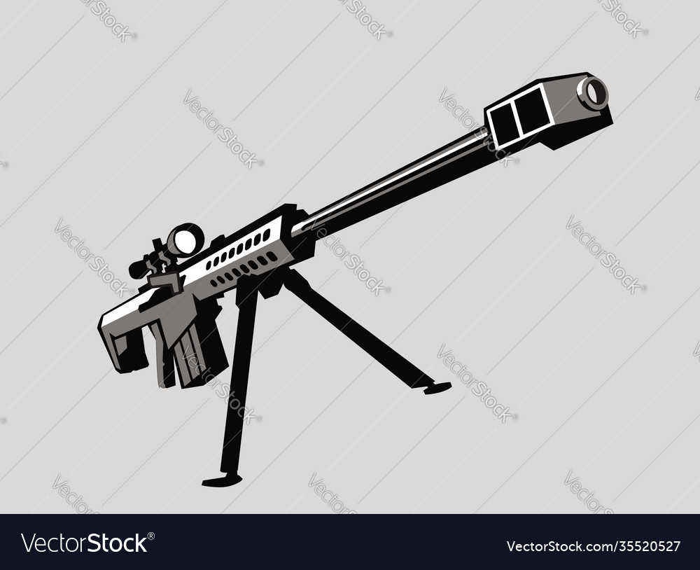 Stylized drawing a sniper rifle Royalty Free Vector Image