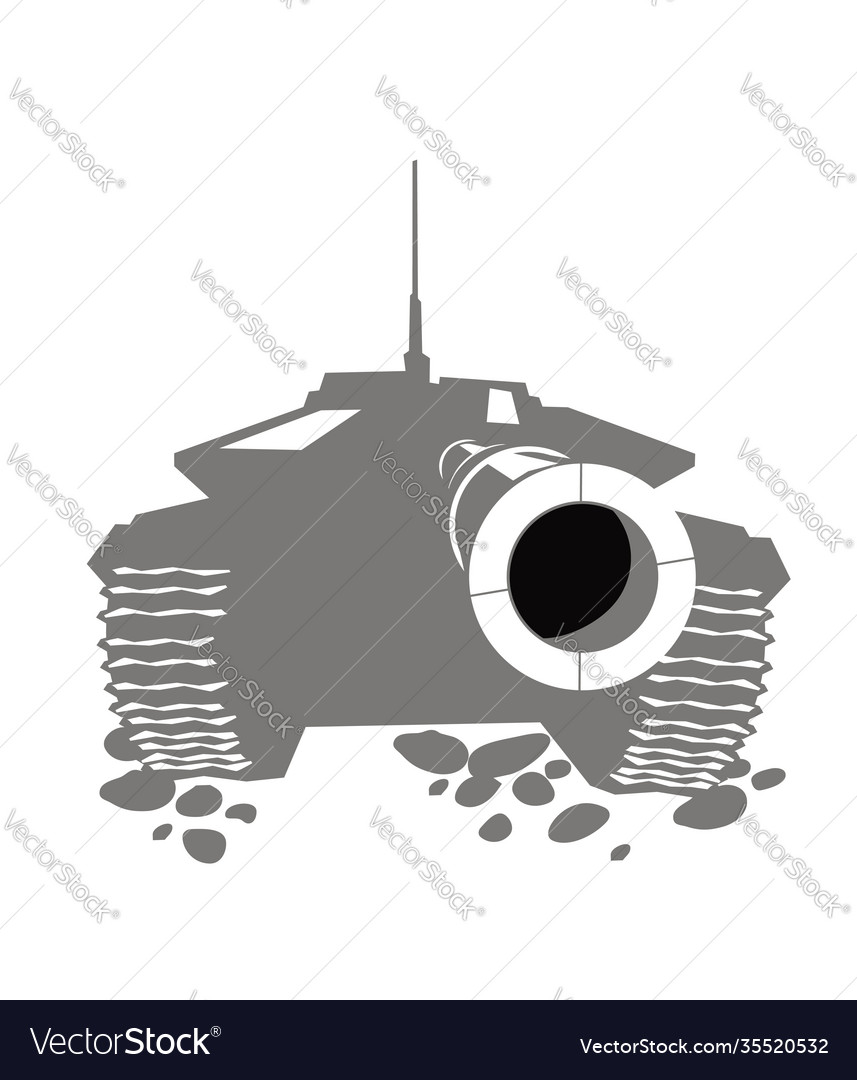 Big gun cartoon image modern main battle tank Vector Image Big gun cartoon image modern main battle tank Vector Image