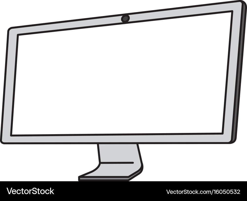 Computer display isolated icon Royalty Free Vector Image
